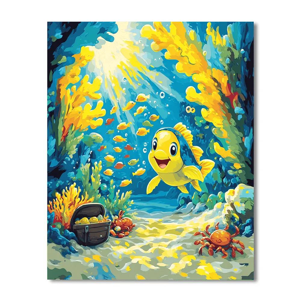 Flounder Reef Race Paint by numbers art