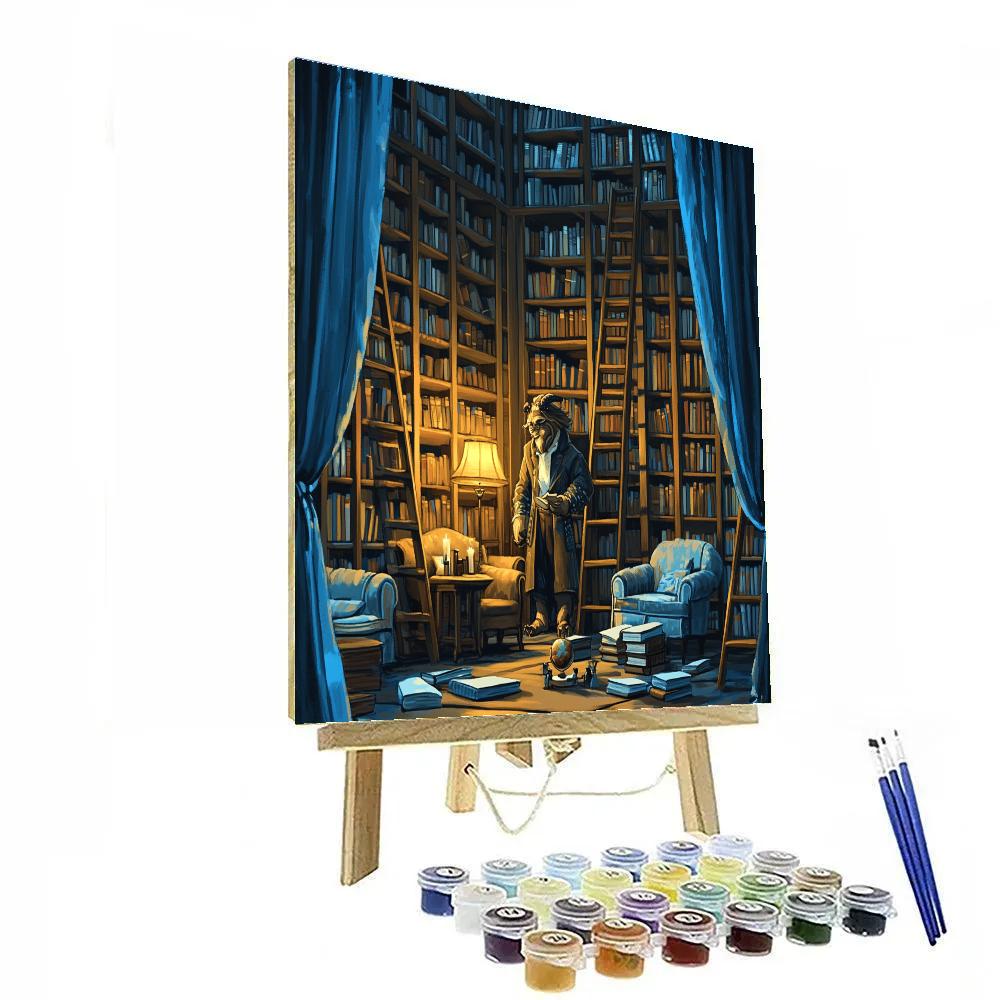Beast Library Night painting number kit