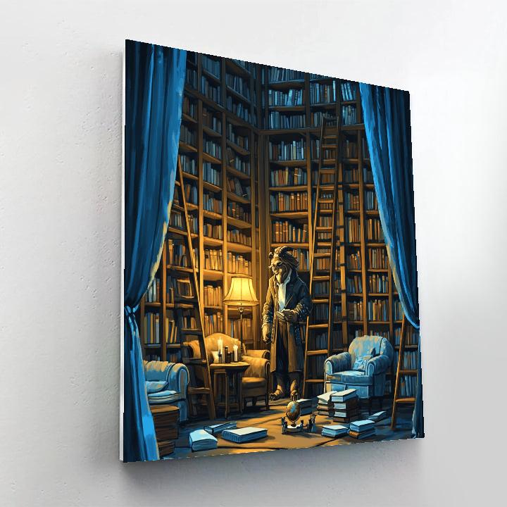 Beast Library Night painting number kit