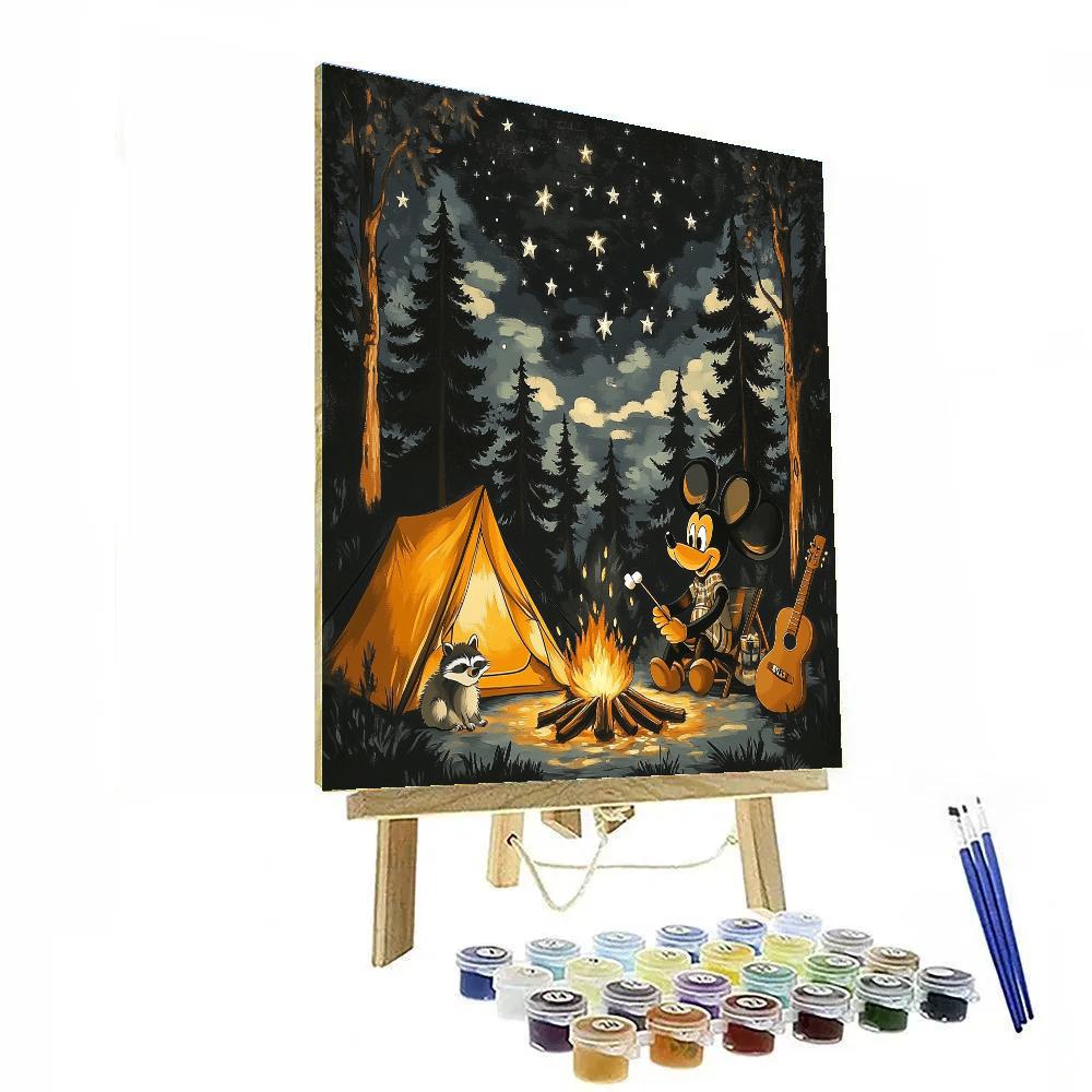 Goofy Camping Night Numbered painting kits