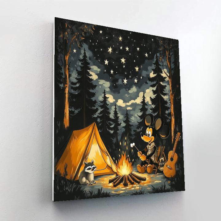 Goofy Camping Night Numbered painting kits