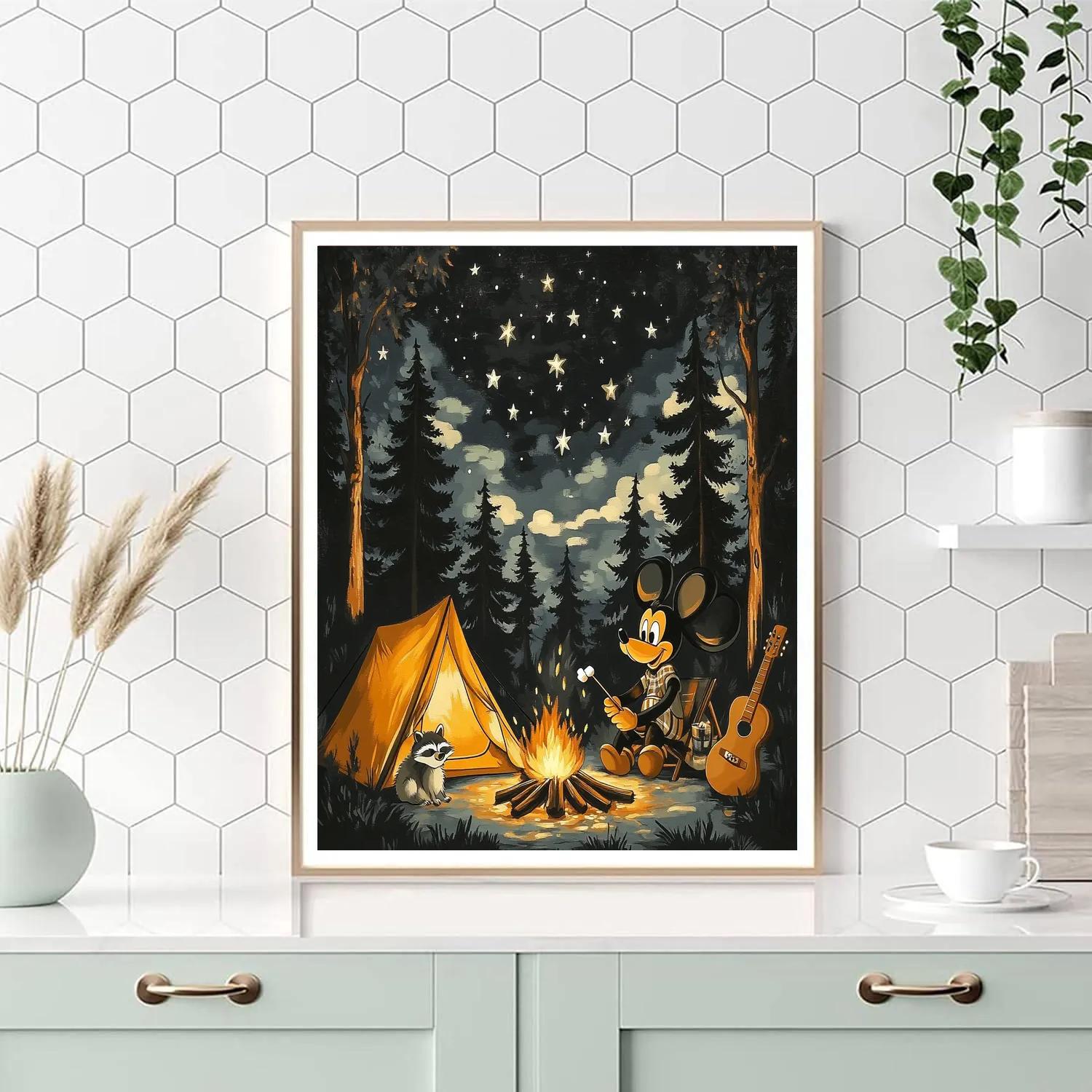Goofy Camping Night Numbered painting kits