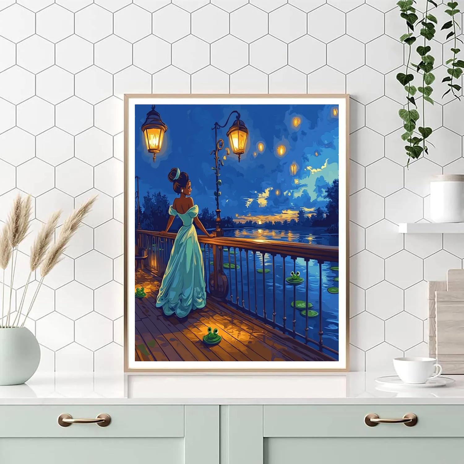 Tiana Riverboat Evening paint by number