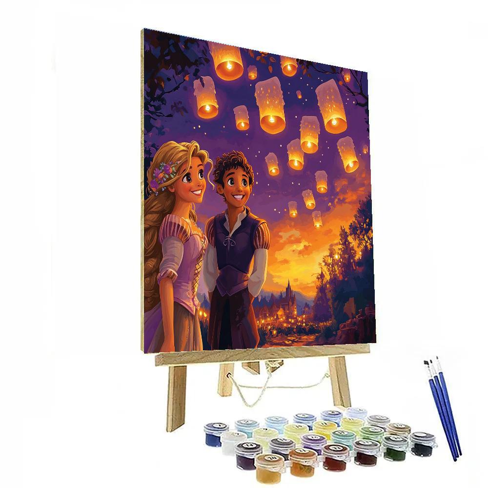 Rapunzel Lantern Festival Glow paint by numbers