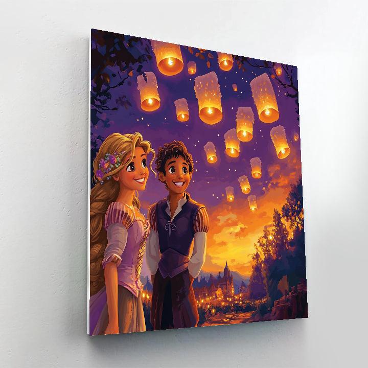 Rapunzel Lantern Festival Glow paint by numbers