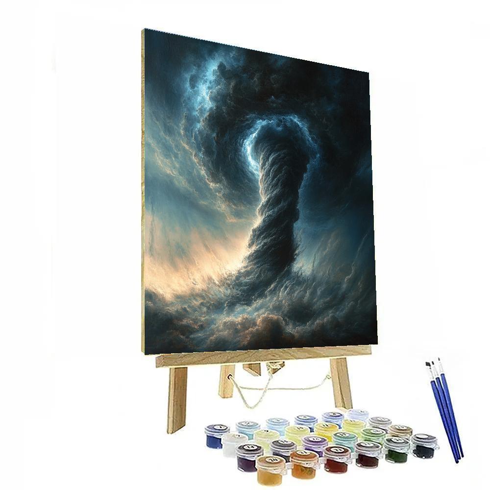 Michelangelo Inspired Thunderstorm Eruption DIY paint by numbers