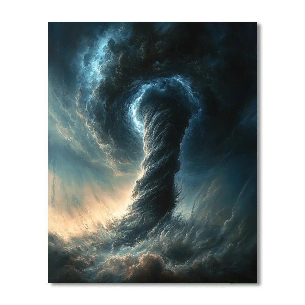 Michelangelo Inspired Thunderstorm Eruption DIY paint by numbers