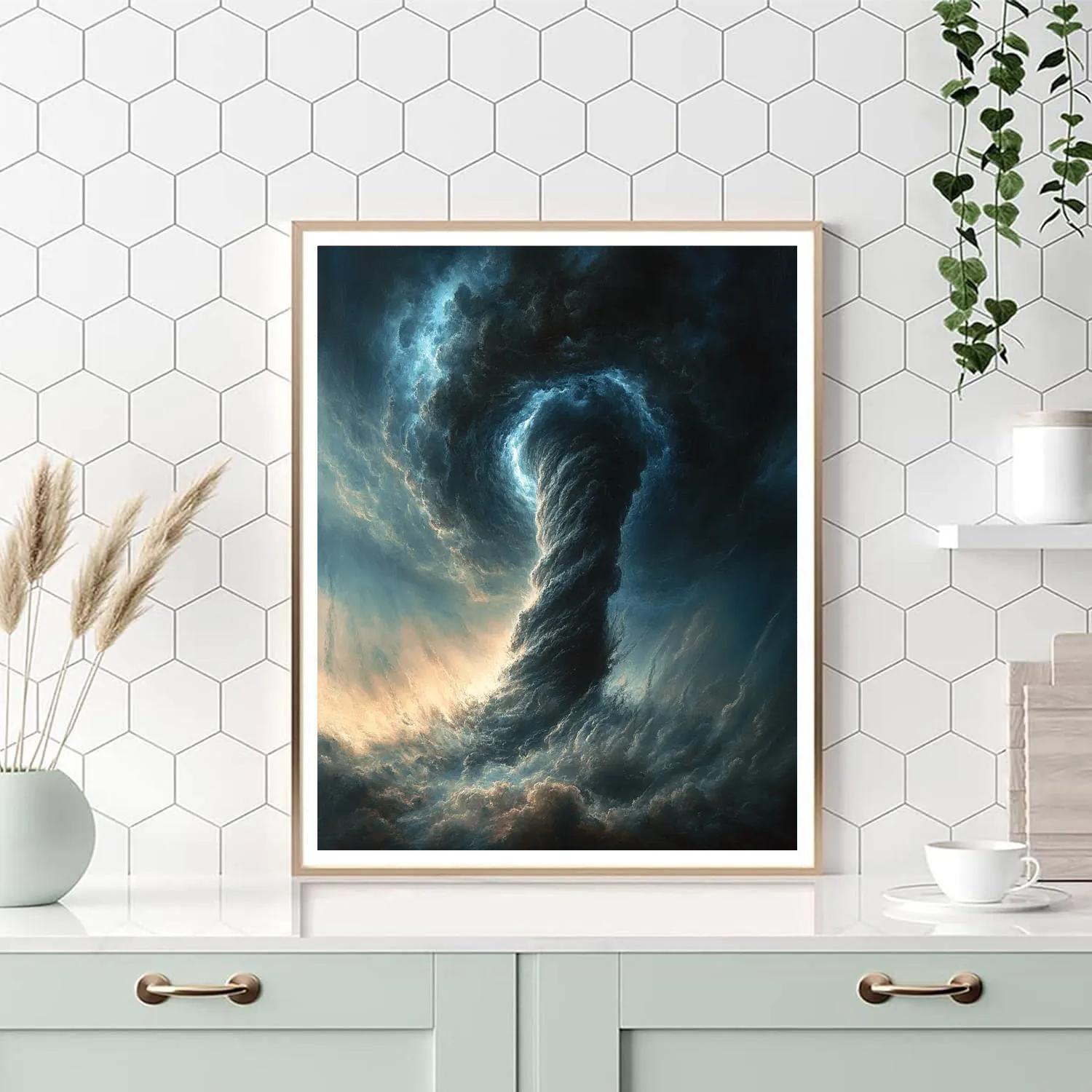 Michelangelo Inspired Thunderstorm Eruption DIY paint by numbers