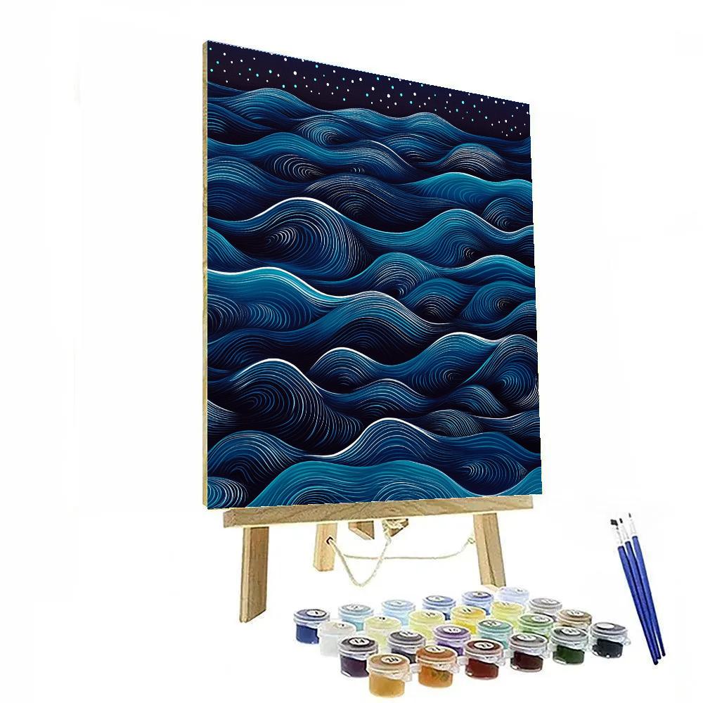 Yayoi Kusama Inspired Infinity Ocean Number painting