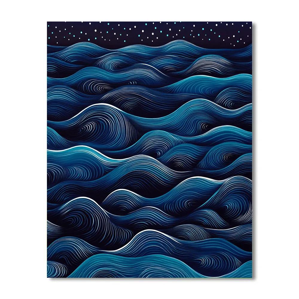 Yayoi Kusama Inspired Infinity Ocean Number painting