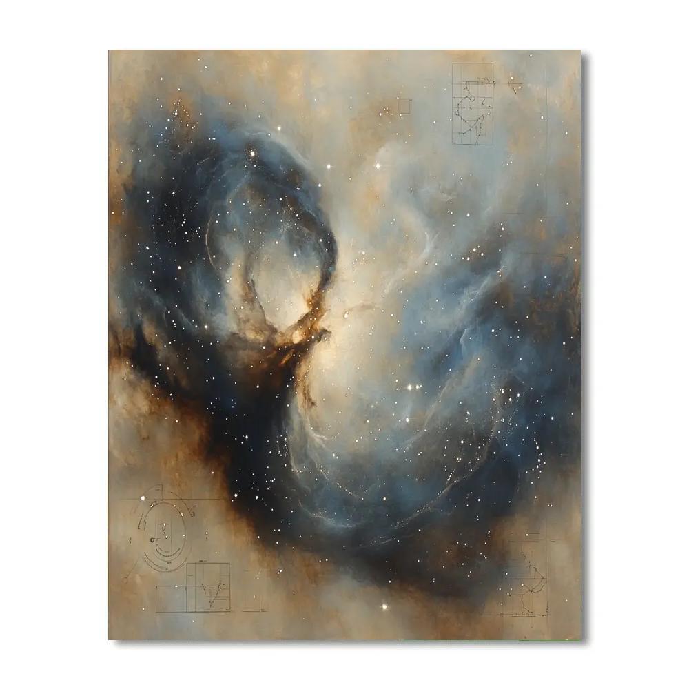 Leonardo Da Vinci Inspired Nebulae Study painting number kit