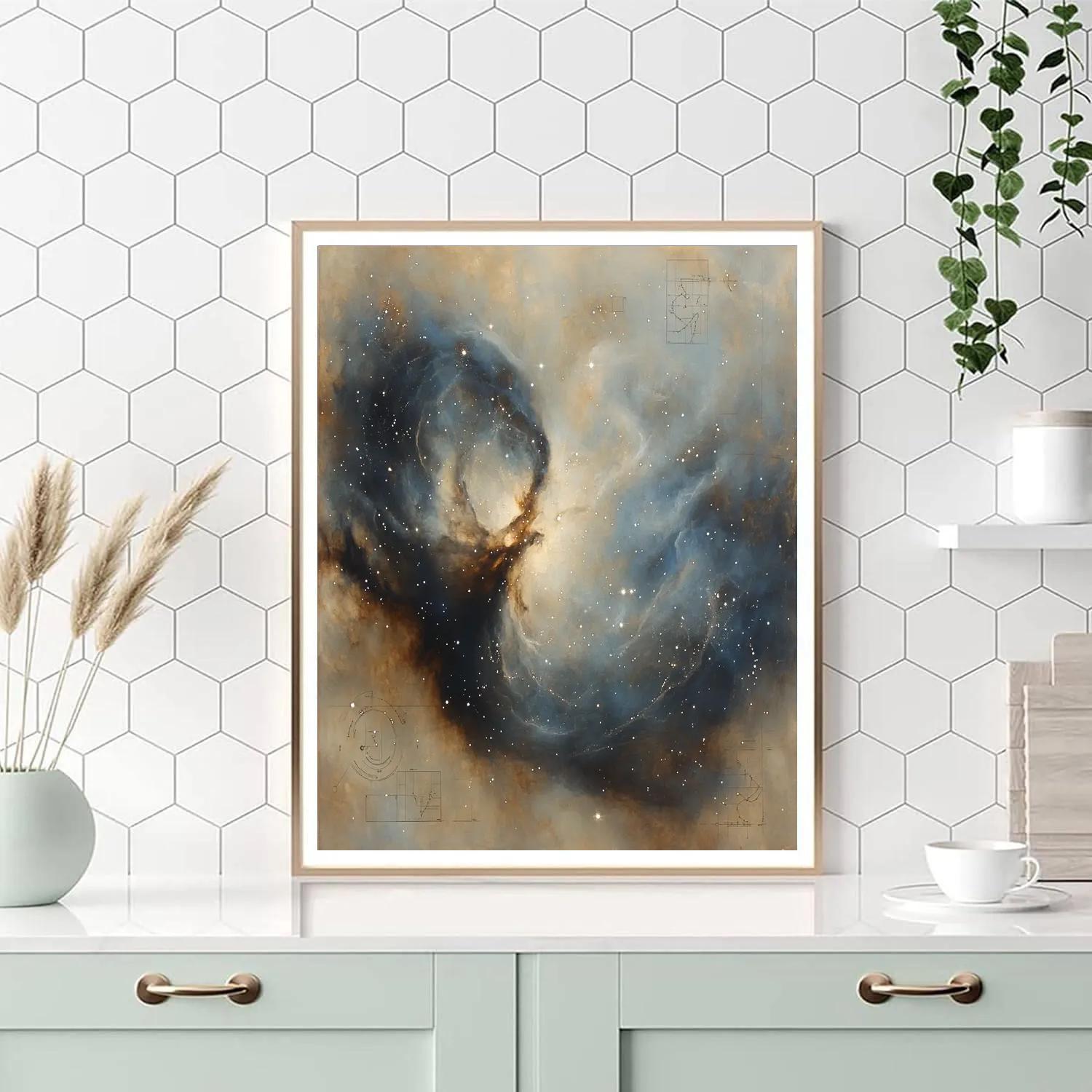 Leonardo Da Vinci Inspired Nebulae Study painting number kit
