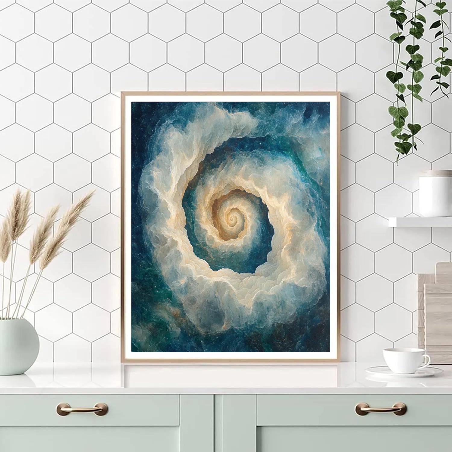 Michelangelo Inspired Celestial Spiral Nebula Numbered painting kits