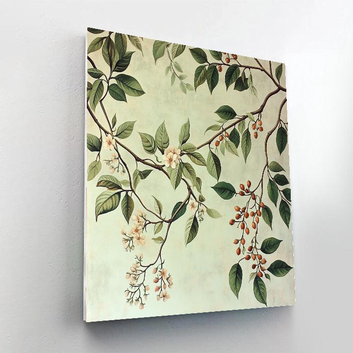 Leonardo Da Vinci Inspired Interwoven Botanical Garden paint by numbers