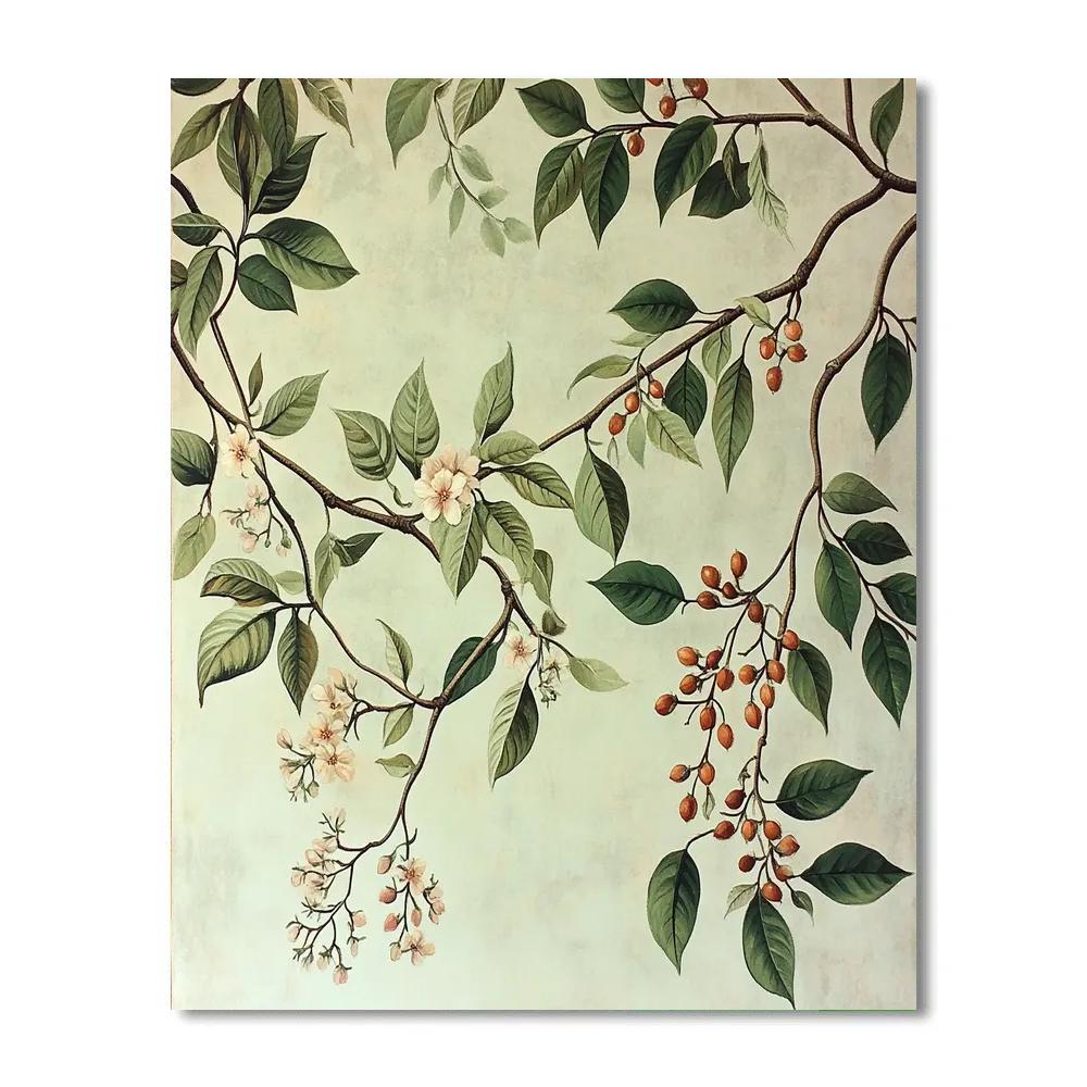 Leonardo Da Vinci Inspired Interwoven Botanical Garden paint by numbers