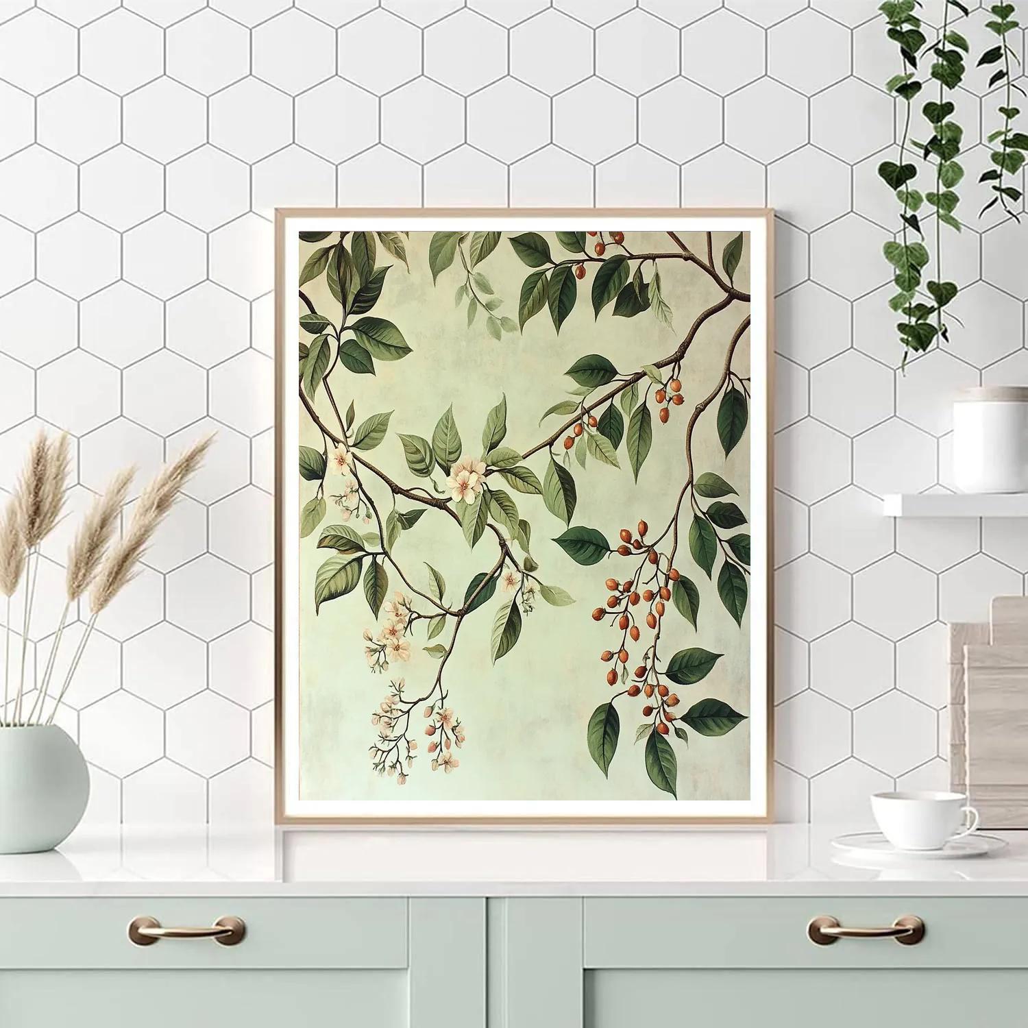 Leonardo Da Vinci Inspired Interwoven Botanical Garden paint by numbers