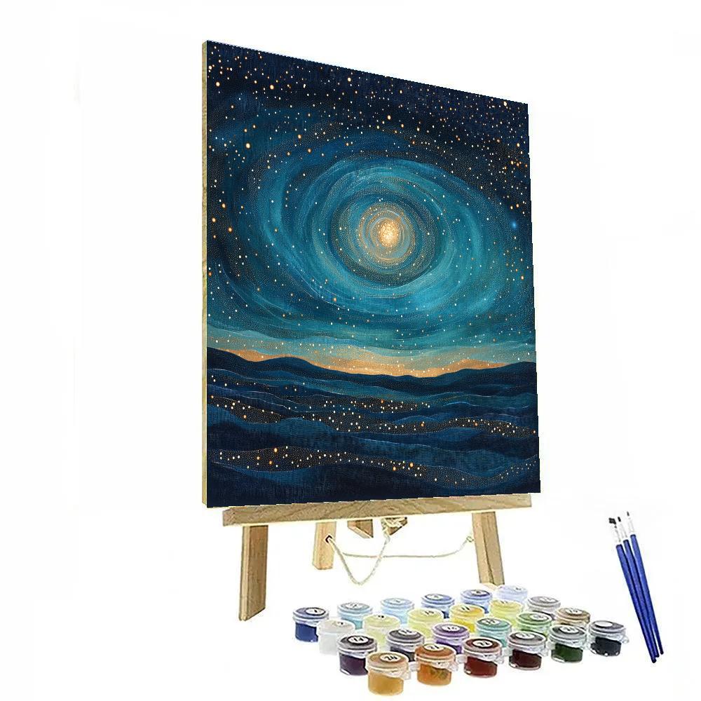 Georges Seurat Inspired Celestial Nebula Study paint by numbers