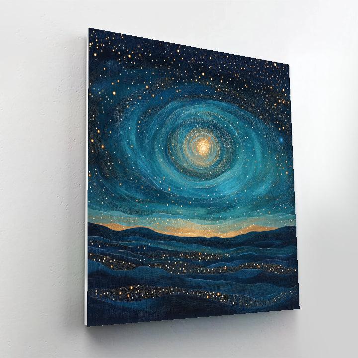 Georges Seurat Inspired Celestial Nebula Study paint by numbers