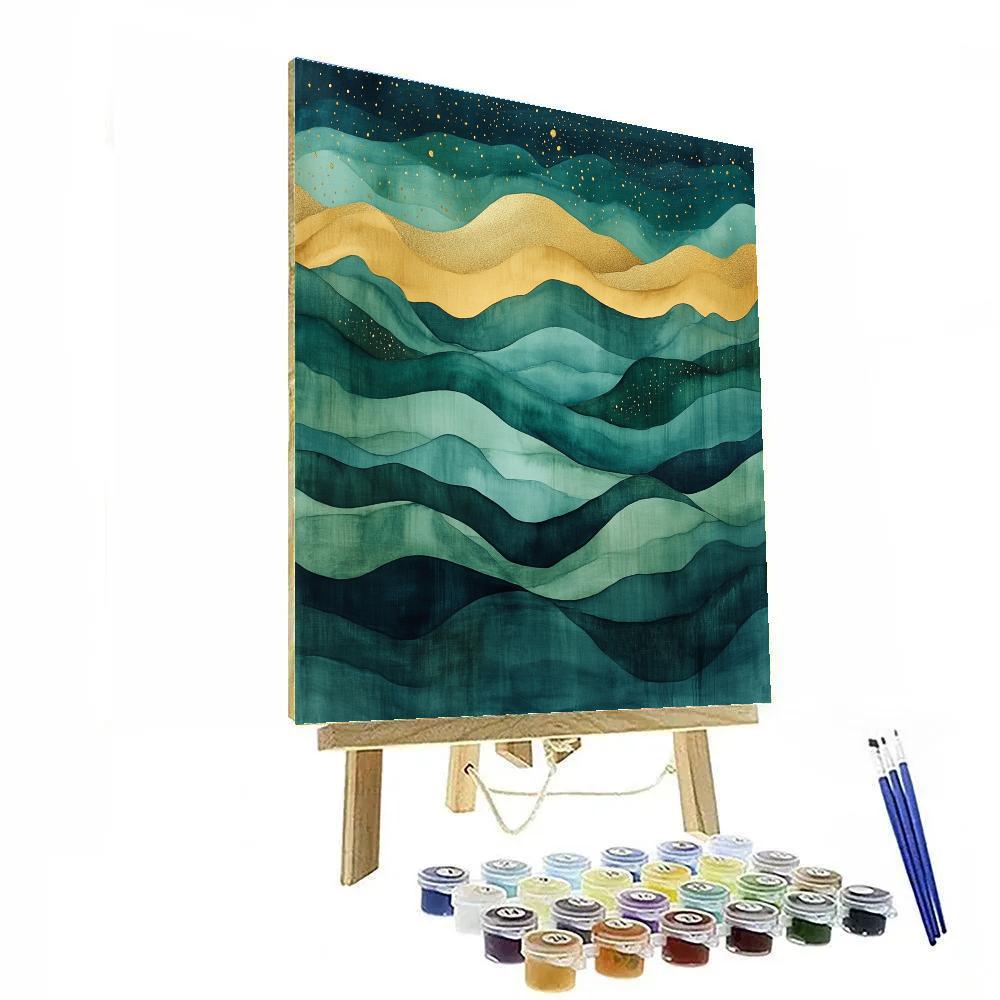 Leonardo Da Vinci Inspired Golden Aurora Study Number painting