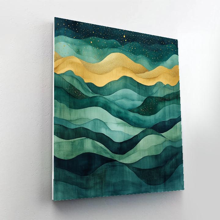 Leonardo Da Vinci Inspired Golden Aurora Study Number painting