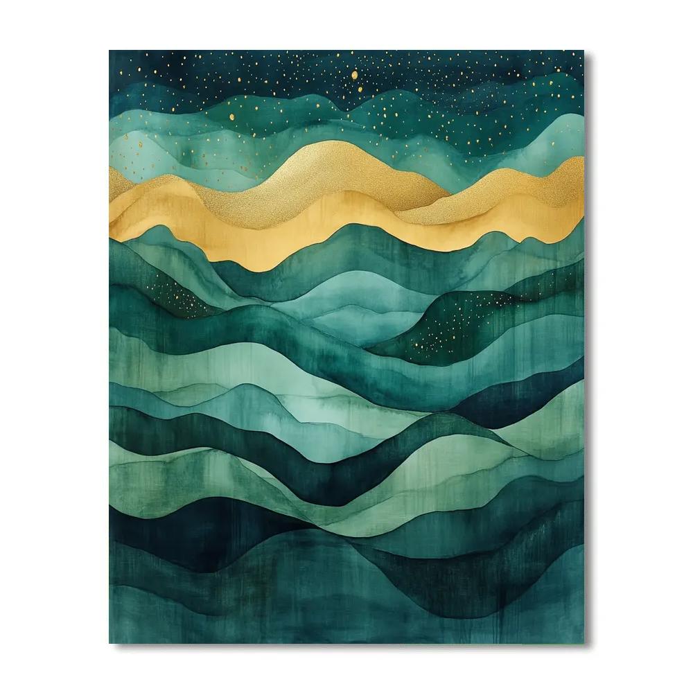 Leonardo Da Vinci Inspired Golden Aurora Study Number painting