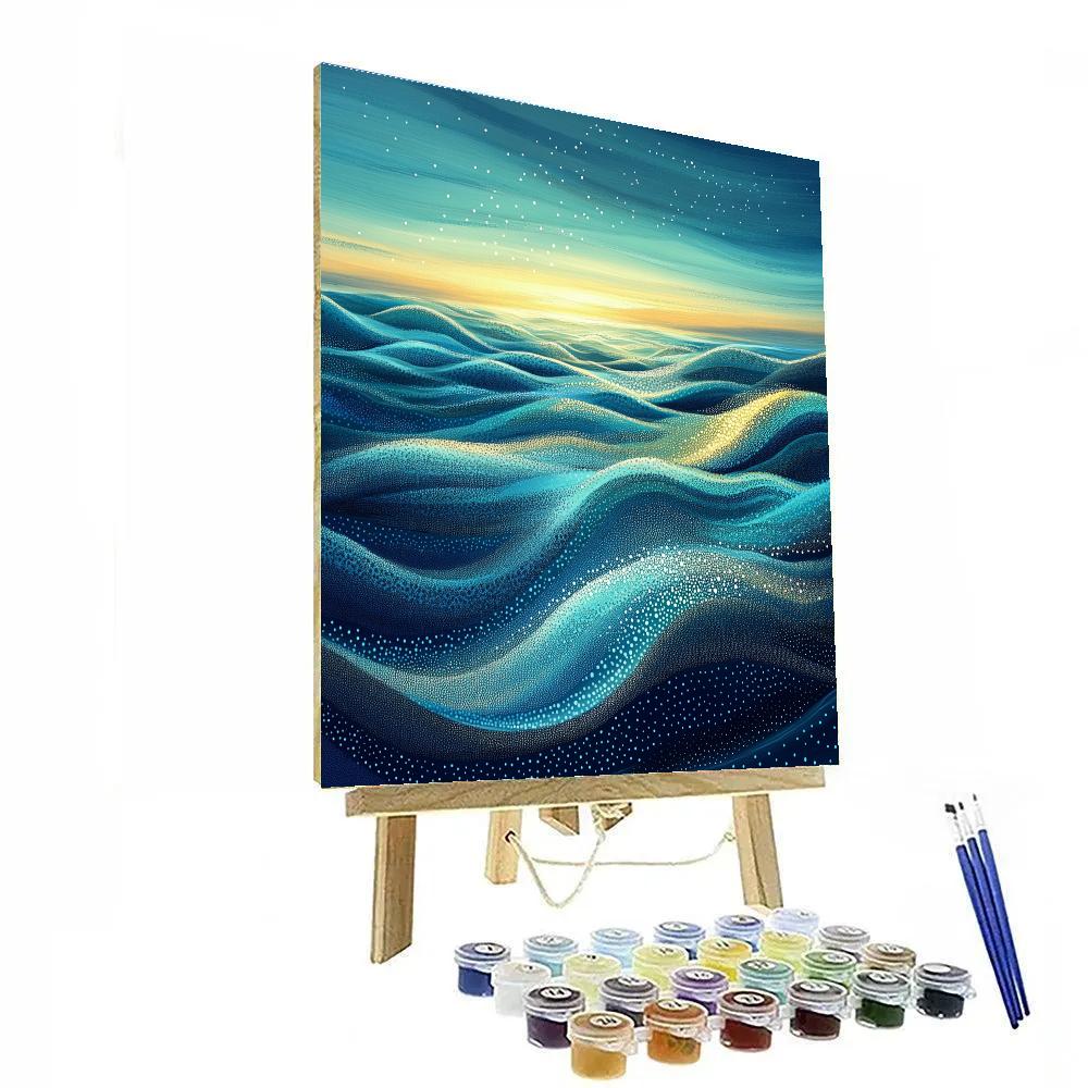 Georges Seurat Inspired Oceanic Current Abstraction paint by number