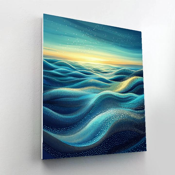 Georges Seurat Inspired Oceanic Current Abstraction paint by number