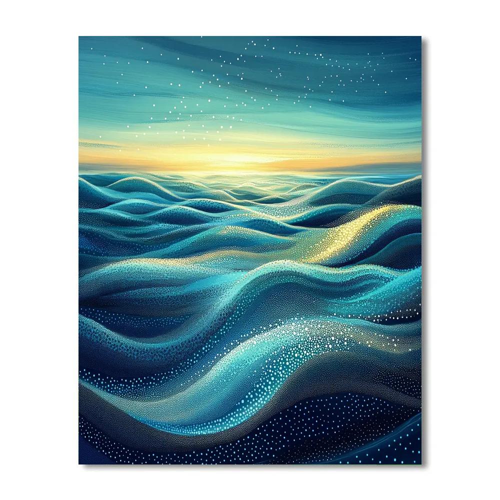 Georges Seurat Inspired Oceanic Current Abstraction paint by number