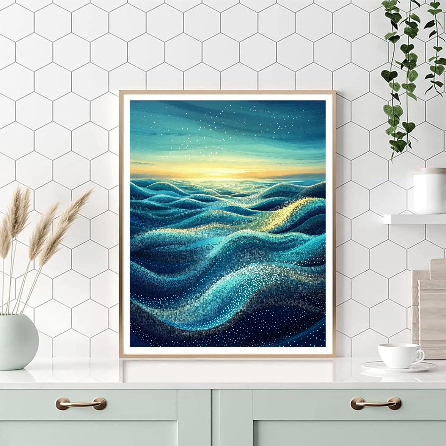 Georges Seurat Inspired Oceanic Current Abstraction paint by number