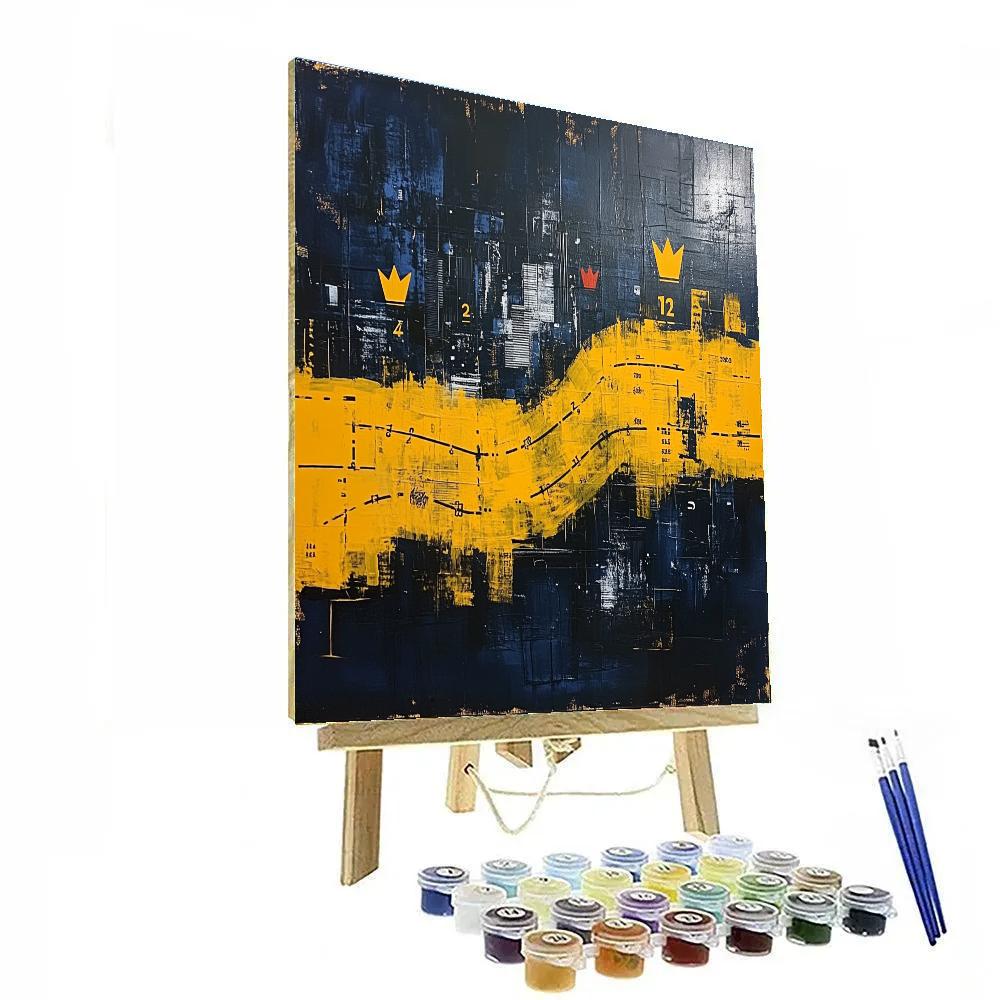 Jean-Michel Basquiat Inspired Urban Heartbeat Number painting