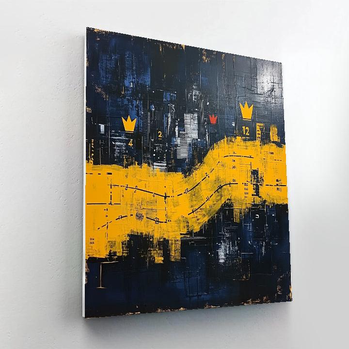 Jean-Michel Basquiat Inspired Urban Heartbeat Number painting