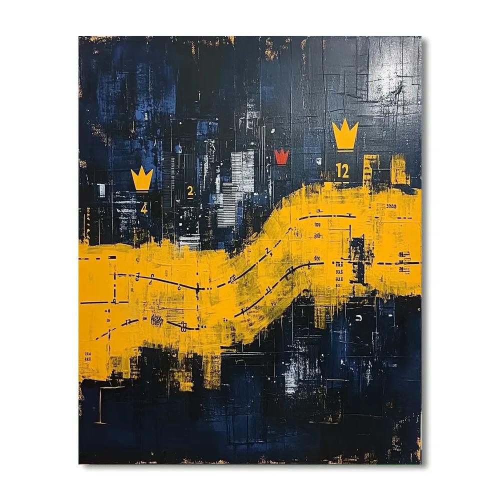 Jean-Michel Basquiat Inspired Urban Heartbeat Number painting