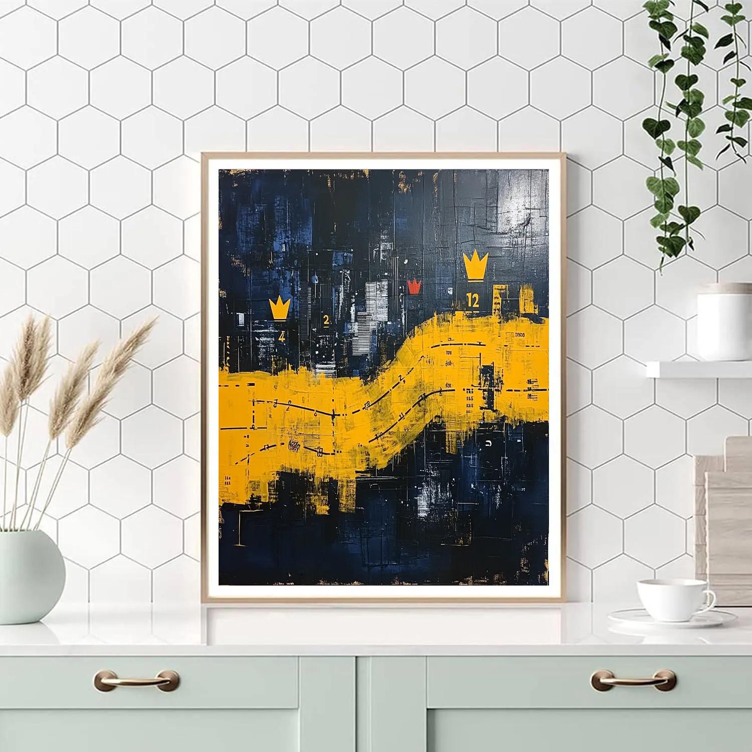 Jean-Michel Basquiat Inspired Urban Heartbeat Number painting