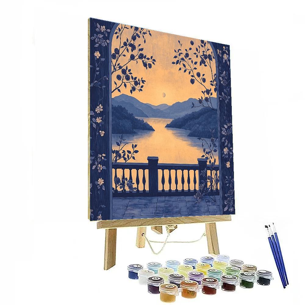 Hiroshige Inspired Twilight Plum Garden Number painting