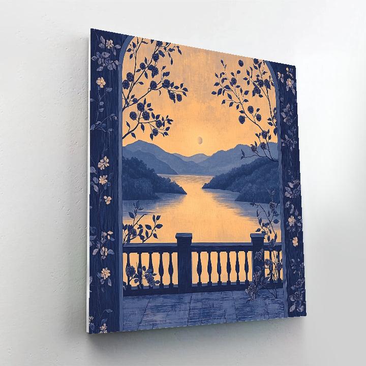 Hiroshige Inspired Twilight Plum Garden Number painting