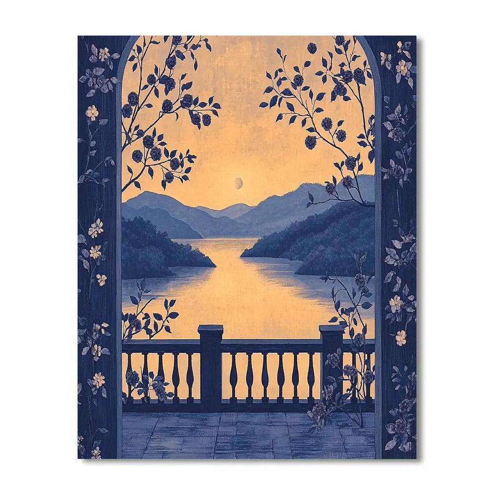 Hiroshige Inspired Twilight Plum Garden Number painting