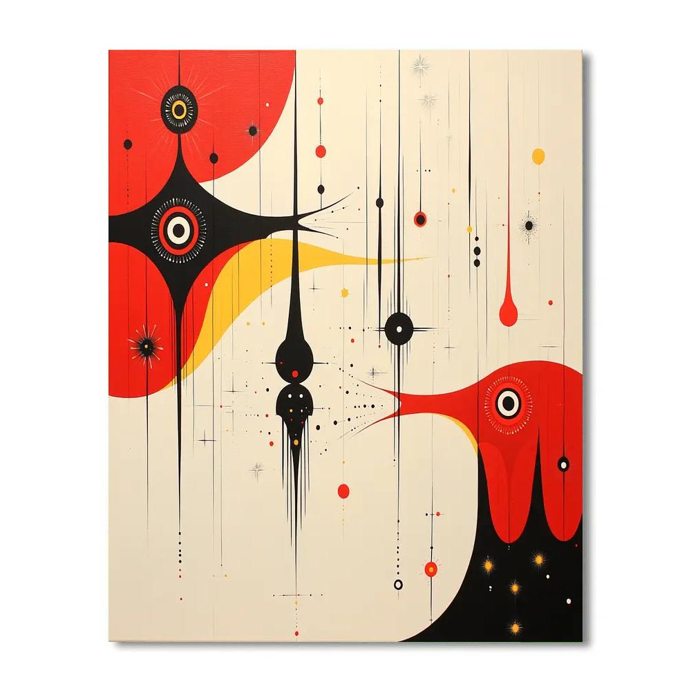 Joan Miró Inspired Starlight Melody Number painting