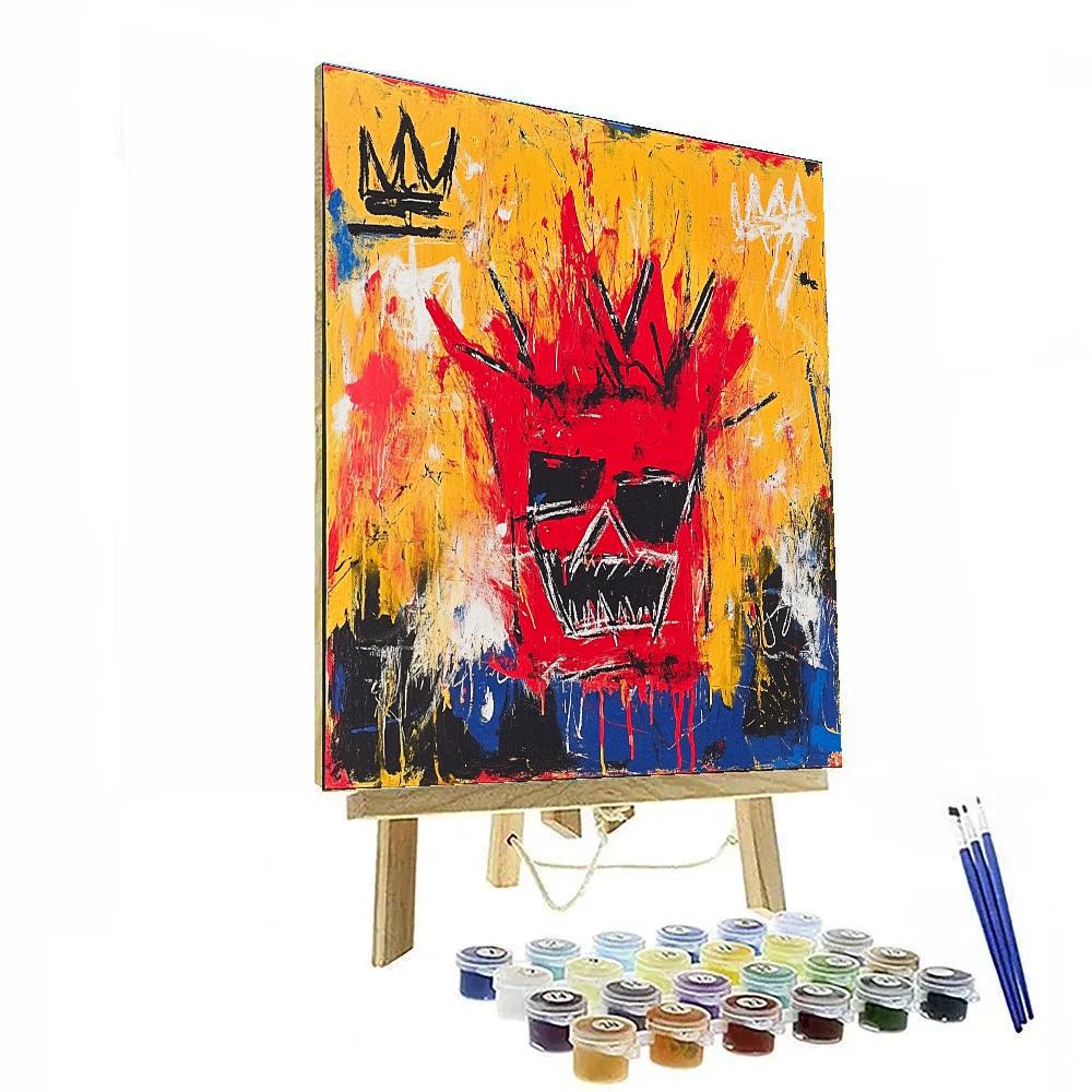 Jean-Michel Basquiat Inspired Abstract Identity Number painting