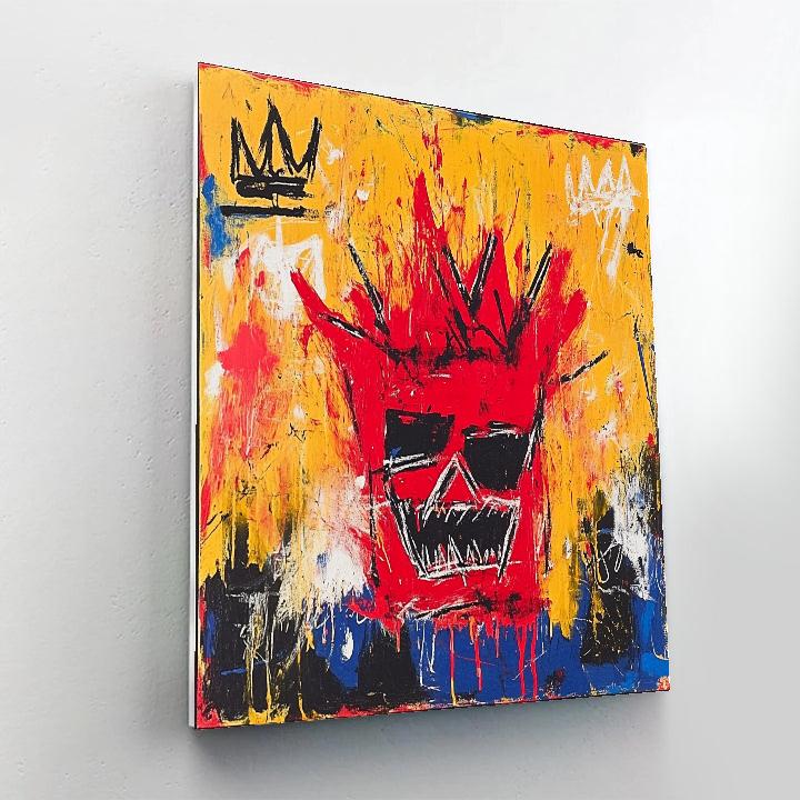 Jean-Michel Basquiat Inspired Abstract Identity Number painting