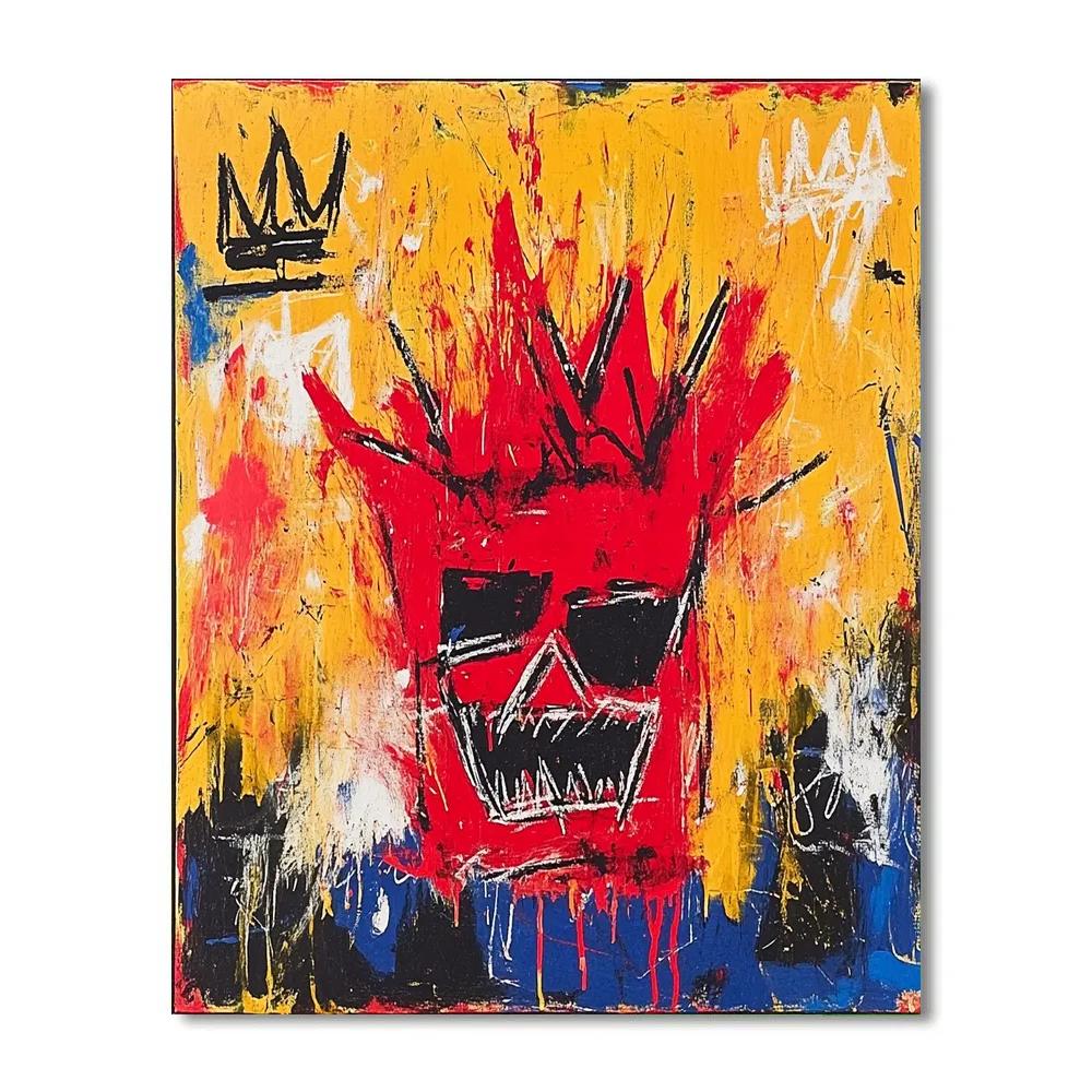 Jean-Michel Basquiat Inspired Abstract Identity Number painting