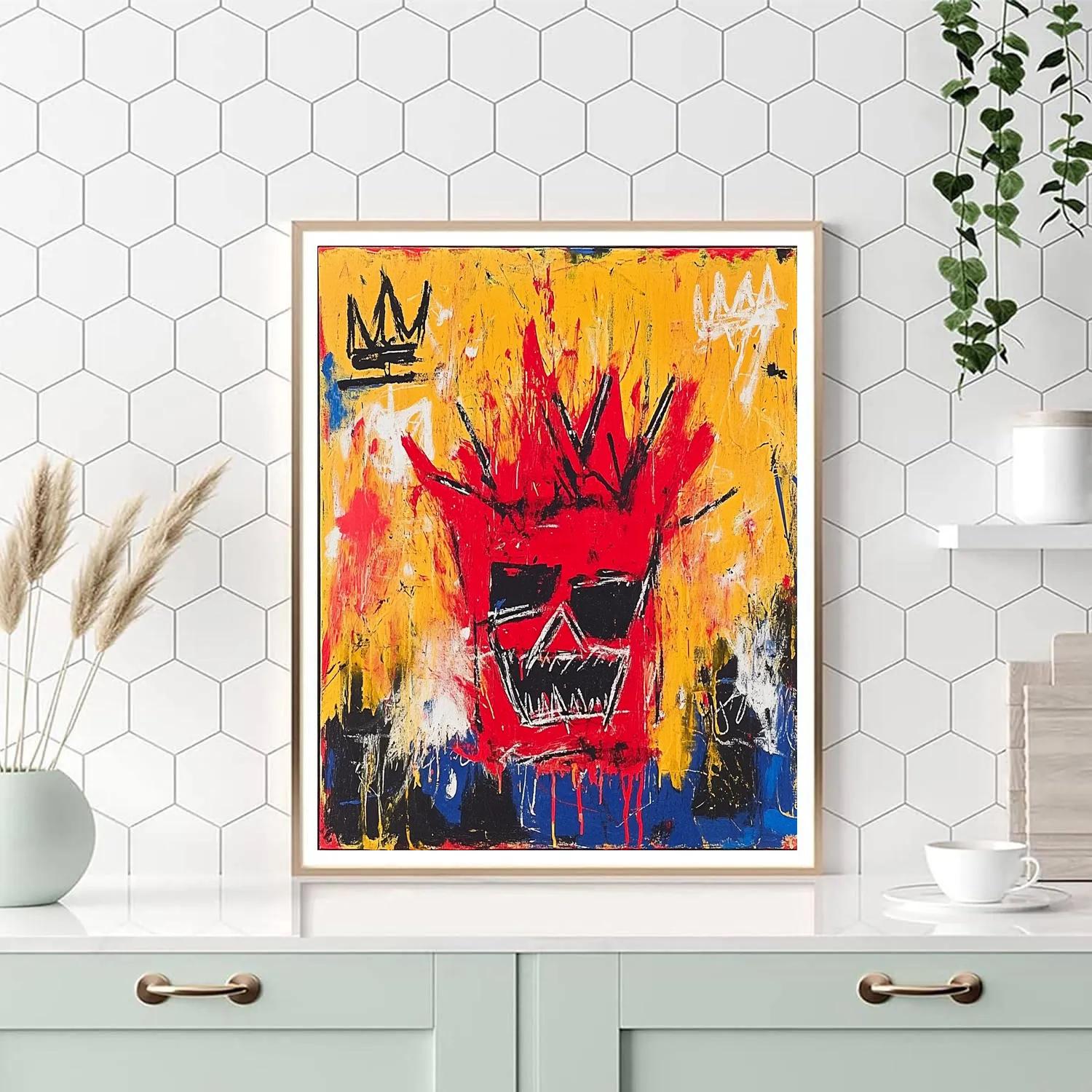 Jean-Michel Basquiat Inspired Abstract Identity Number painting