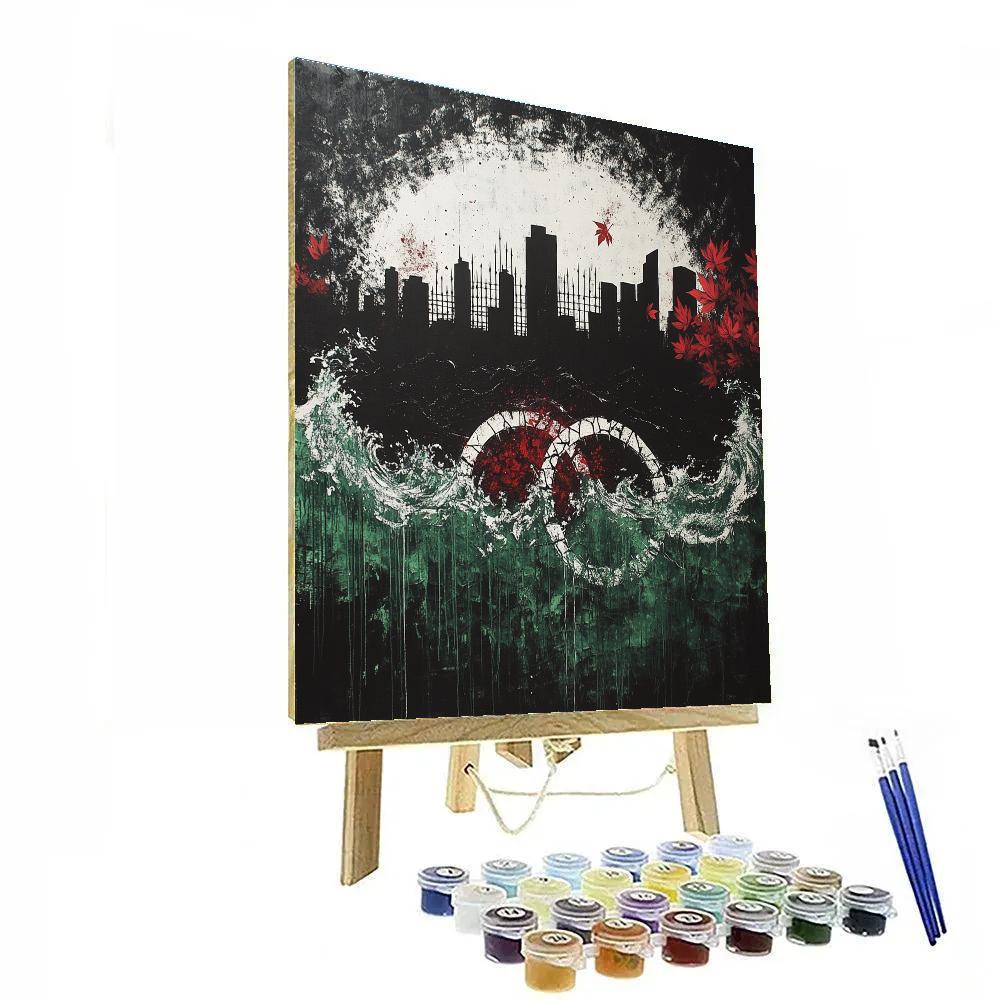 Banksy Inspired Environmental Pulse Number painting