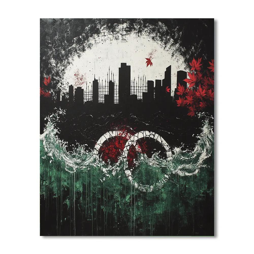 Banksy Inspired Environmental Pulse Number painting