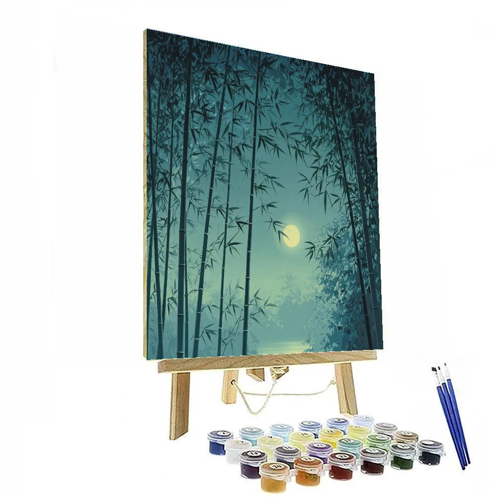 Hiroshige Inspired Moonlit Bamboo Grove DIY paint by numbers