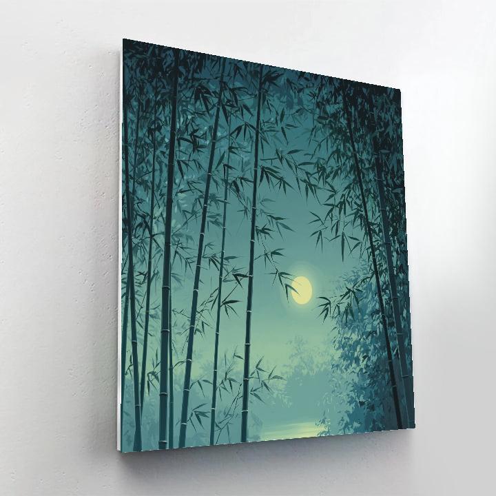 Hiroshige Inspired Moonlit Bamboo Grove DIY paint by numbers
