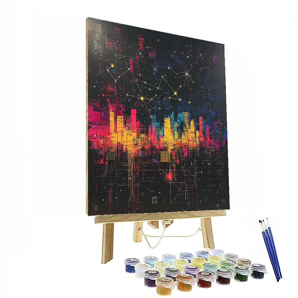 Jean-Michel Basquiat Inspired Urban Cosmos Galactic Painting by numbers kit