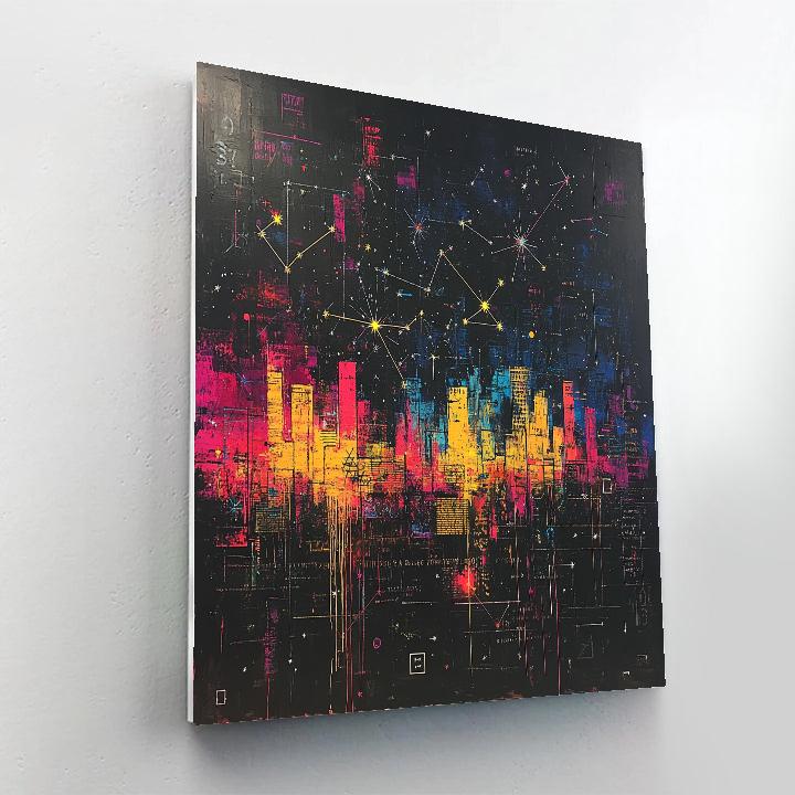 Jean-Michel Basquiat Inspired Urban Cosmos Galactic Painting by numbers kit