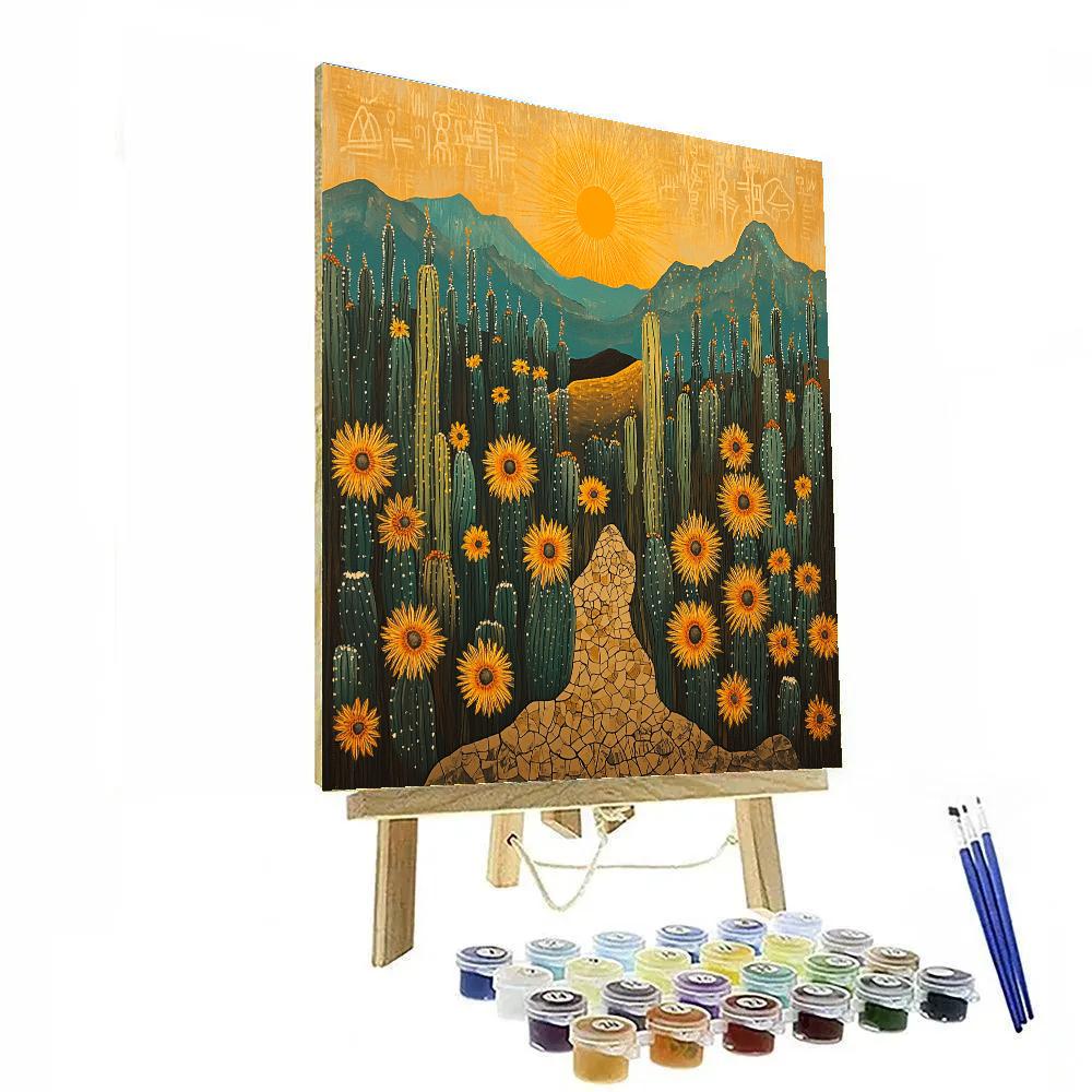 Frida Kahlo Inspired Desert Resilience painting number kit