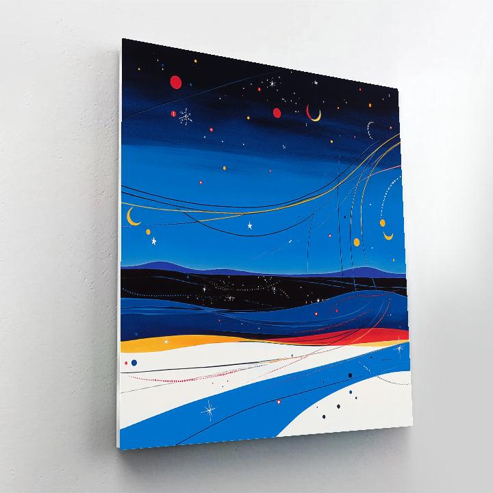 Joan Miró Inspired Celestial Rhythm Constellation paint by color