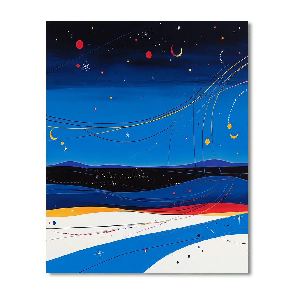 Joan Miró Inspired Celestial Rhythm Constellation paint by color
